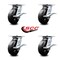 Service Caster 6 Inch Heavy Duty Rubber on Steel Caster Set with Roller Bearings and Brakes SCC SCC-35S620-RSR-SLB-4 - alternate 2